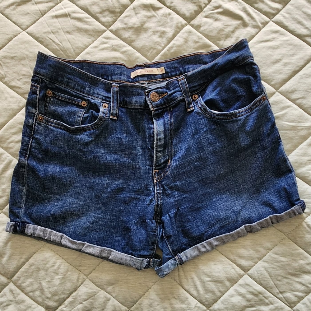 Levi's Dark Blue Jean Shorts for Women